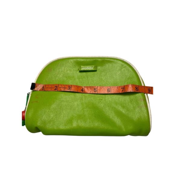 Modella Lime Green Cosmetic Travel Zip Bag Pink Lining Makeup Case Kits Beauty - Picture 6 of 9